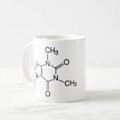 Caffeine Molecule Coffee Mok (Voorkant links)