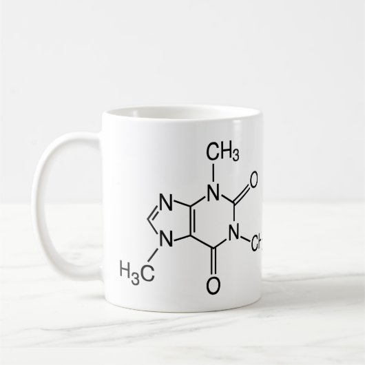 Caffeine Molecule Coffee Mok (Links)