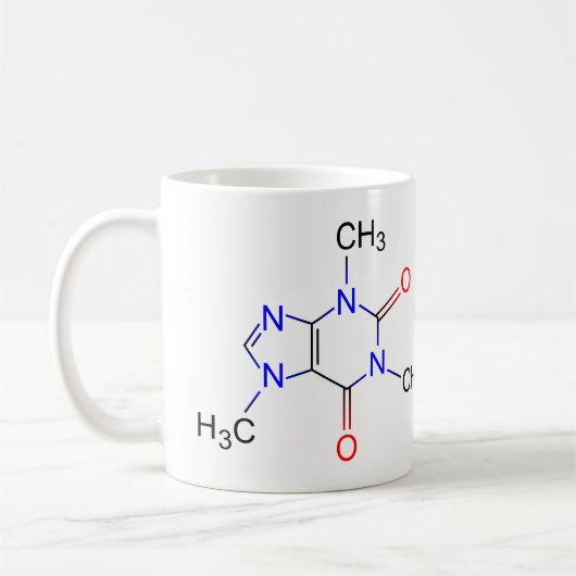 Caffeine Molecule Coffee Mok (Links)