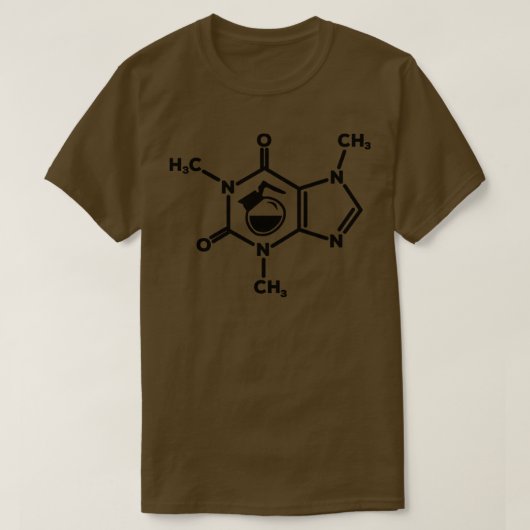 Caffeine Molecule Coffee Pot Lovers Formule Funny T-shirt (Design voorkant)