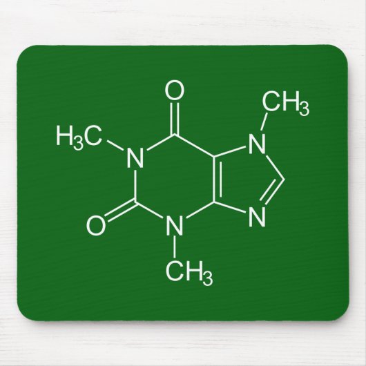 Caffeine Molecule Green Muismat (Voorkant)