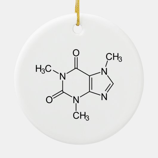 Caffeine Molecule keramisch siermiddel Keramisch Ornament (Achterkant)