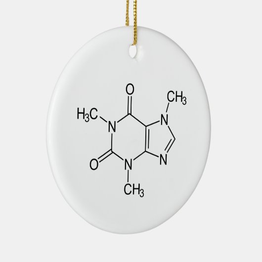Caffeine Molecule keramisch siermiddel Ornament (Rechts)