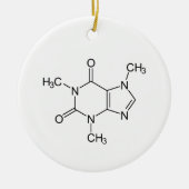Caffeine Molecule keramisch siermiddel Ornament (Voorkant)