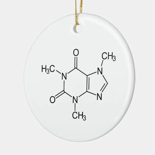 Caffeine Molecule keramisch siermiddel Ornament (Links)