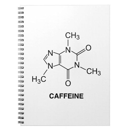 Caffeine Molecule Notitieboek (Voorkant)