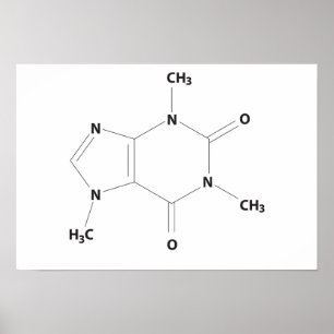 Caffeine Molecule Poster