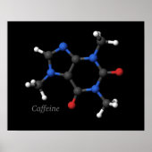 Caffeine Molecule-Poster Poster (Voorkant)