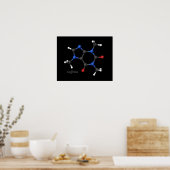 Caffeine Molecule-Poster Poster (Keuken)