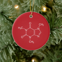Caffeine Molecule Red-keramische siervoorwerpen Keramisch Ornament