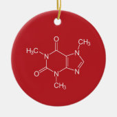 Caffeine Molecule Red-keramische siervoorwerpen Keramisch Ornament (Voorkant)