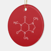 Caffeine Molecule Red-keramische siervoorwerpen Keramisch Ornament (Links)