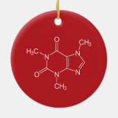 Caffeine Molecule Red-keramische siervoorwerpen Keramisch Ornament (Achterkant)