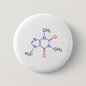 Caffeine Molecule Ronde Button 5,7 Cm (Voorkant)