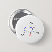 Caffeine Molecule Ronde Button 5,7 Cm (Voorkant /achterkant)
