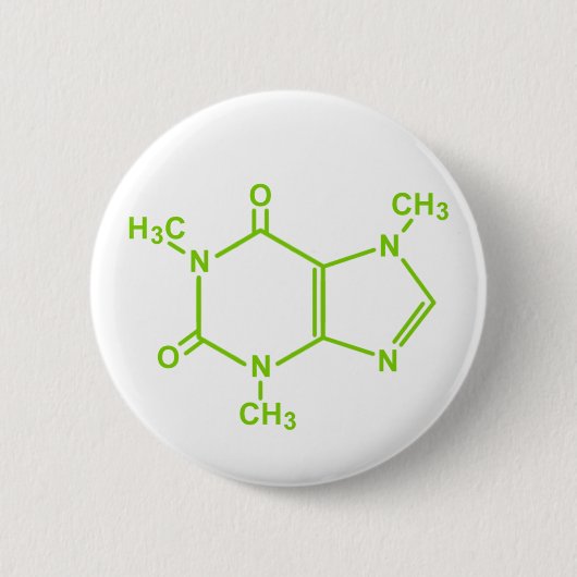 Caffeine Molecule Ronde Button 5,7 Cm (Voorkant)