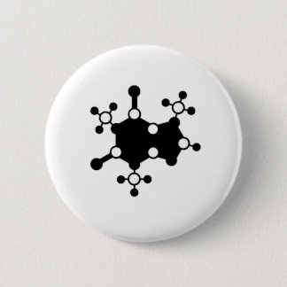 Caffeine Molecule Ronde Button 5,7 Cm