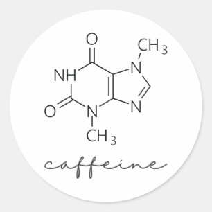 Caffeine Molecule Ronde Sticker