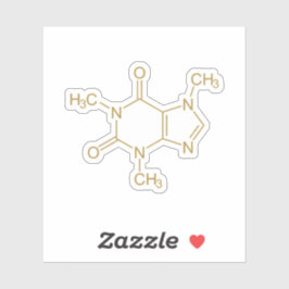 Caffeine Molecule Sticker