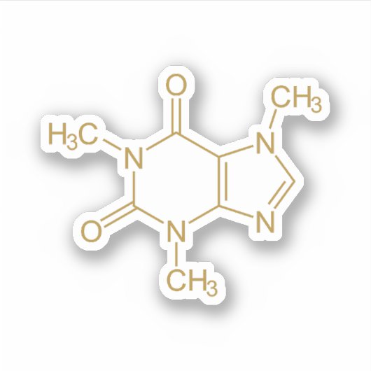 Caffeine Molecule Sticker (Voorkant)
