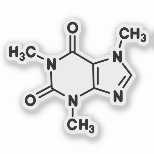 Caffeine Molecule Sticker (Voorkant)
