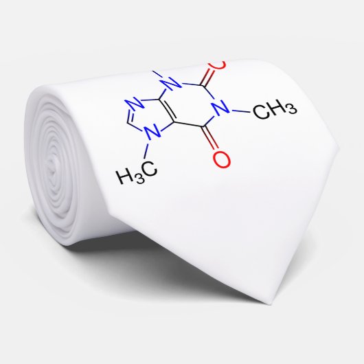 Caffeine Molecule Stropdas (Opgerold)