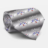 Caffeine Molecule Stropdas - zwart/wit (Opgerold)