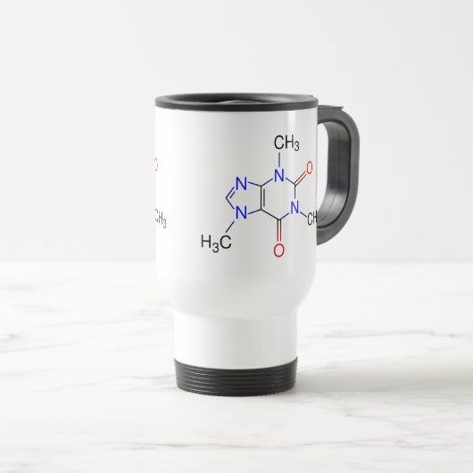 Caffeine Molecule Thermische Mok (Voorkant rechts)
