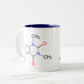 Caffeine Molecule Tweekleurige Koffiemok (Voorkant links)