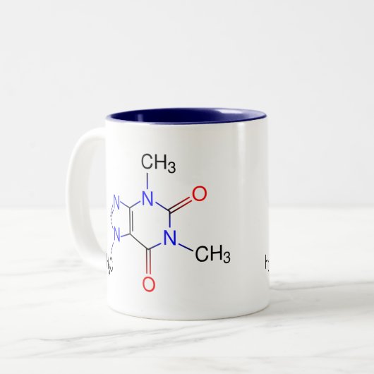 Caffeine Molecule Tweekleurige Koffiemok (Voorkant links)