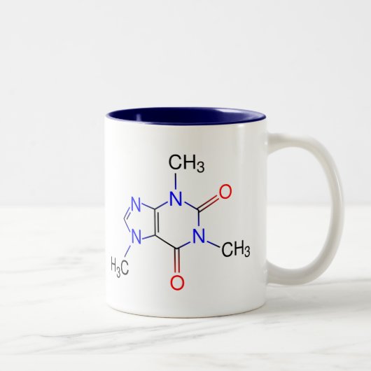 Caffeine Molecule Tweekleurige Koffiemok (Rechts)