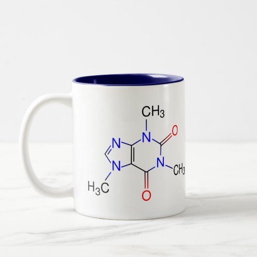 Caffeine Molecule Tweekleurige Koffiemok (Links)