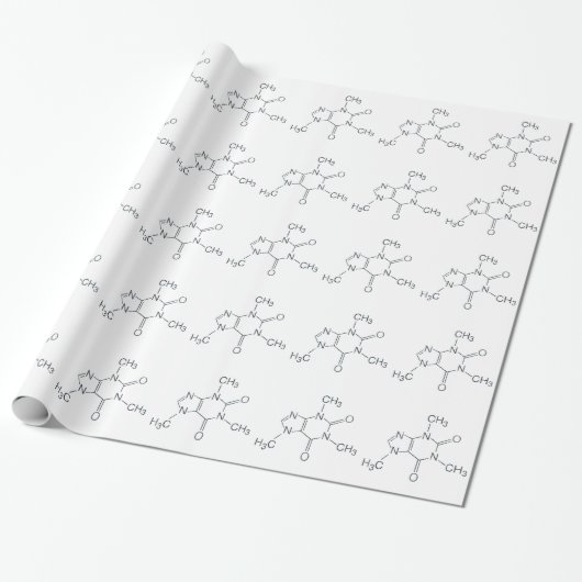 Caffeine Molecule voor koffie-overs Cadeaupapier (Uitgerold)