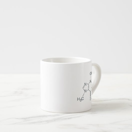 Caffeine Molecule voor koffie-overs Espresso Kop (Voorkant rechts)