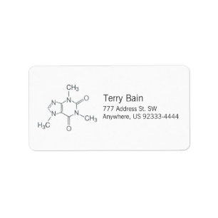 Caffeine Molecule voor koffie-overs Etiket