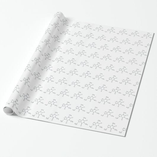 Caffeine Molecule voor koffieovers, omslagpapier Cadeaupapier (Uitgerold)