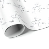 Caffeine Molecule voor koffieovers, omslagpapier Cadeaupapier (Rol Hoek)