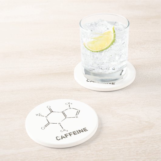 Caffeine Molecule Zandsteen Onderzetter (Zijkant)