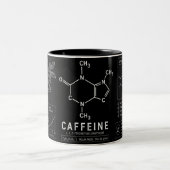 Caffeïne Molecuul Formule Witte Lijn Kunst Tweekleurige Koffiemok (Center)