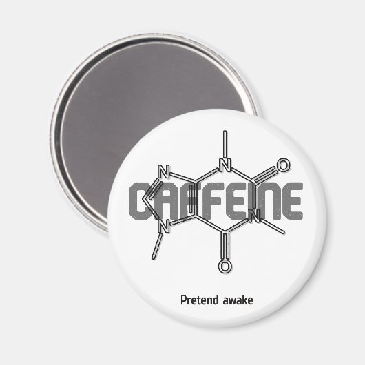 Caffeïne Molecuul Magneet (Voorkant / Achterkant)