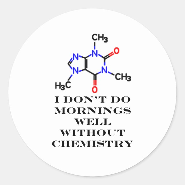 Caffeine Morning Black The MUSEUM Zazzle Gifts Ronde Sticker (Voorkant)