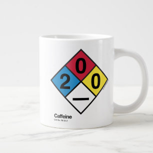 Caffeine-NFPA-veiligheidslabel Grote Koffiekop