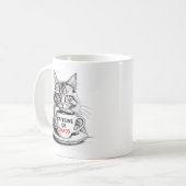 Caffeine Or Chaos Cat Coffee Lover Mug Koffiemok (Voorkant links)