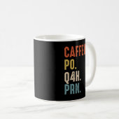 Caffeine Po Q4h Prn Funny Neurse  Koffiemok (Voorkant rechts)