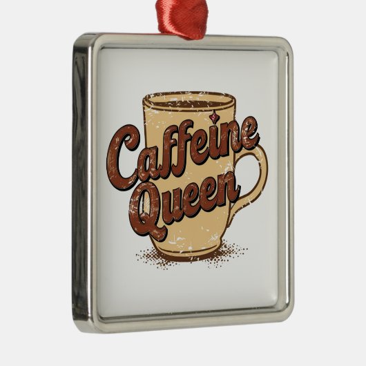 Caffeine Queen Metalen Ornament (Rechts)