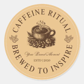 Caffeïne Ritueel Koffiekop Sticker Gebrouwen om te