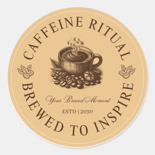 Caffeïne Ritueel Koffiekop Sticker Gebrouwen om te (Voorkant)