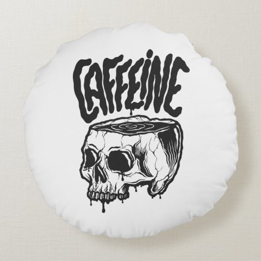 Caffeine Rond Kussen (Achterkant)