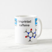 caffeine sjabloon mok ball and stick model (Voorkant rechts)