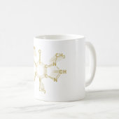 Caffeine Structural chemical formula gold Koffiemok (Voorkant rechts)